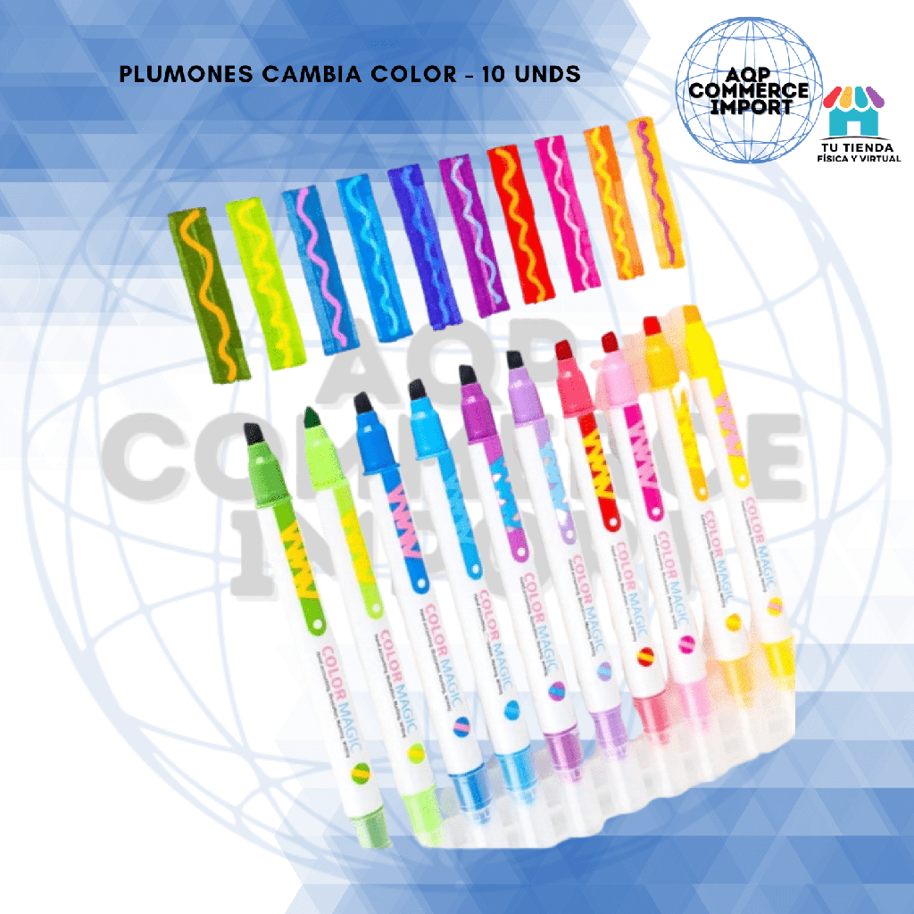 PLUMONES CAMBIA DE COLOR 10 UNDS 