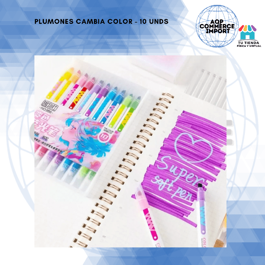 PLUMONES CAMBIA DE COLOR 10 UNDS 