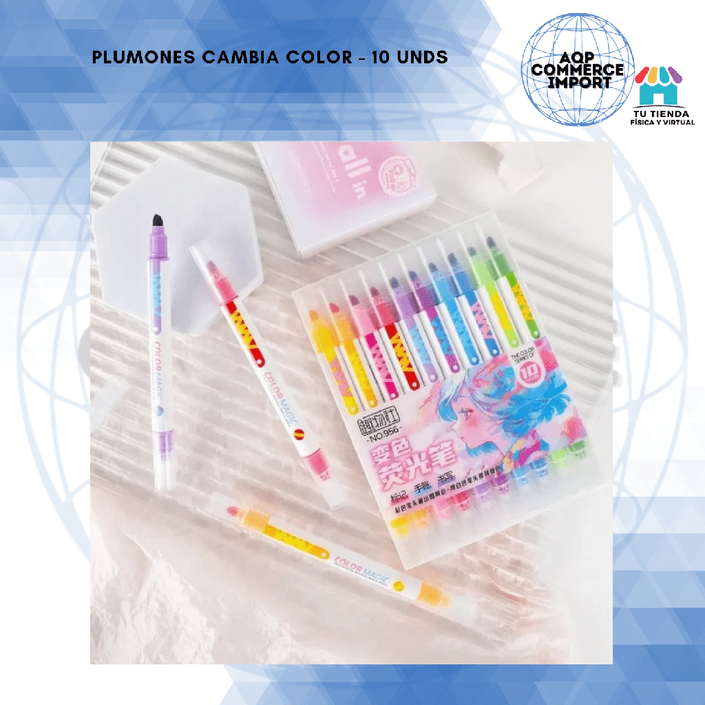 PLUMONES CAMBIA DE COLOR 10 UNDS 