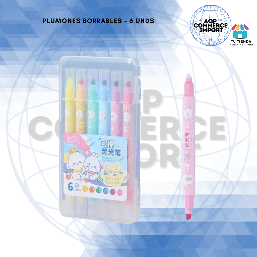 PLUMONES BORRABLES -  6 UNDS