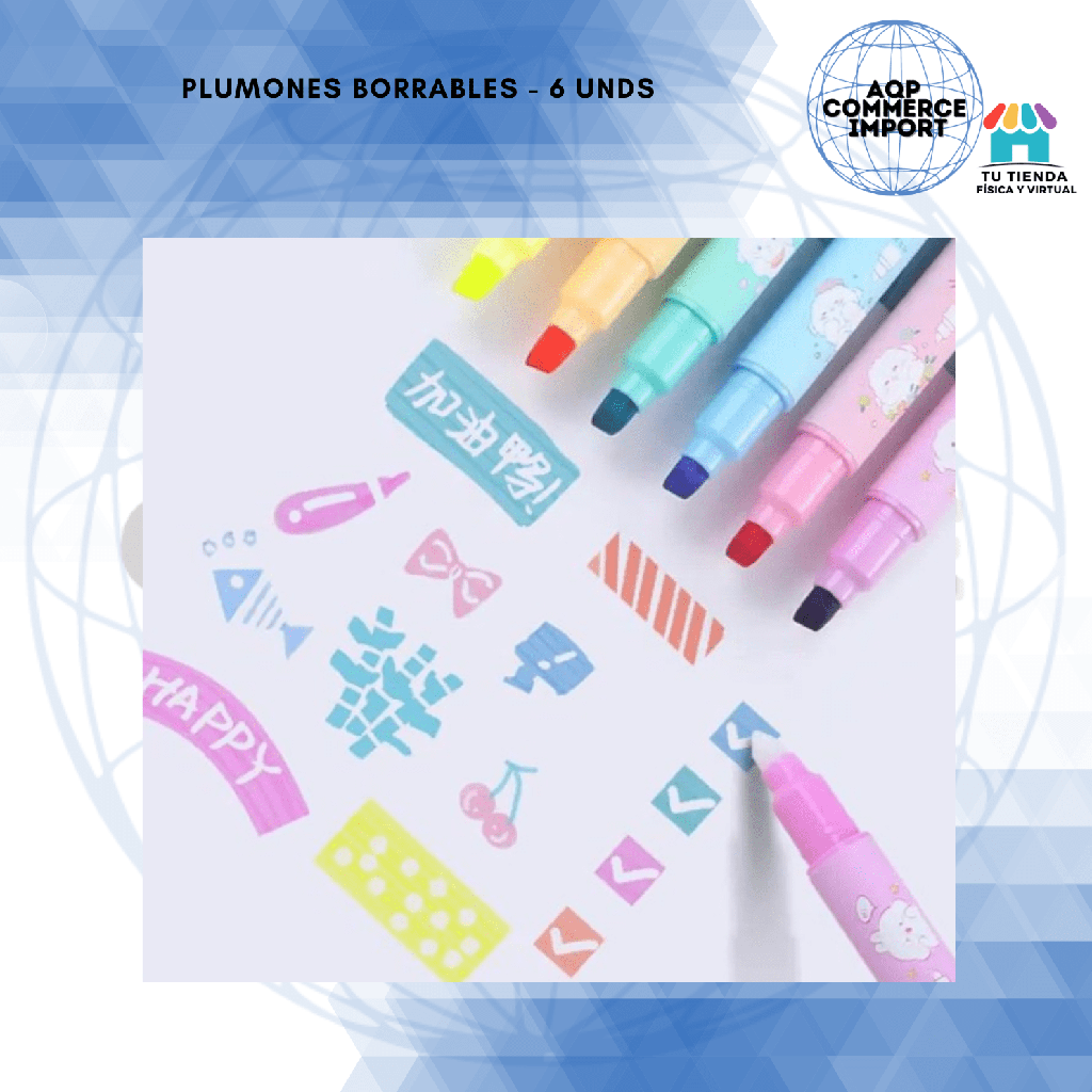 PLUMONES BORRABLES -  6 UNDS