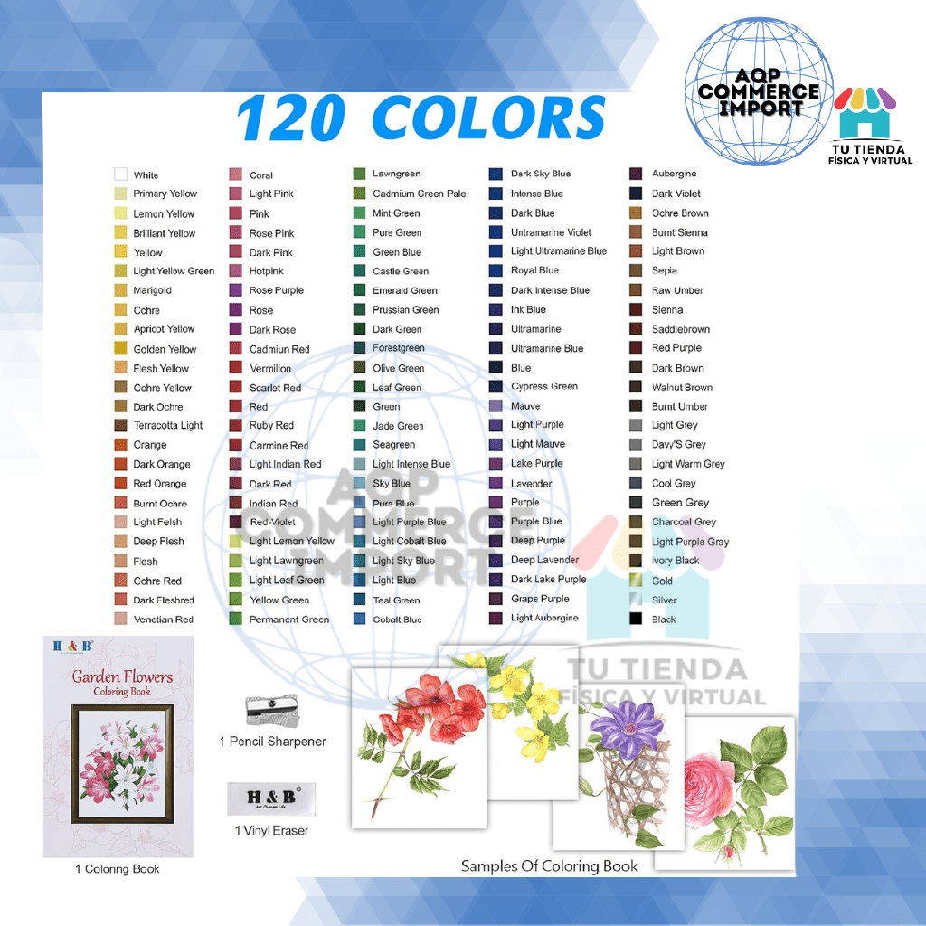 COLORES H&B - 120 LÁPICES DE COLOR