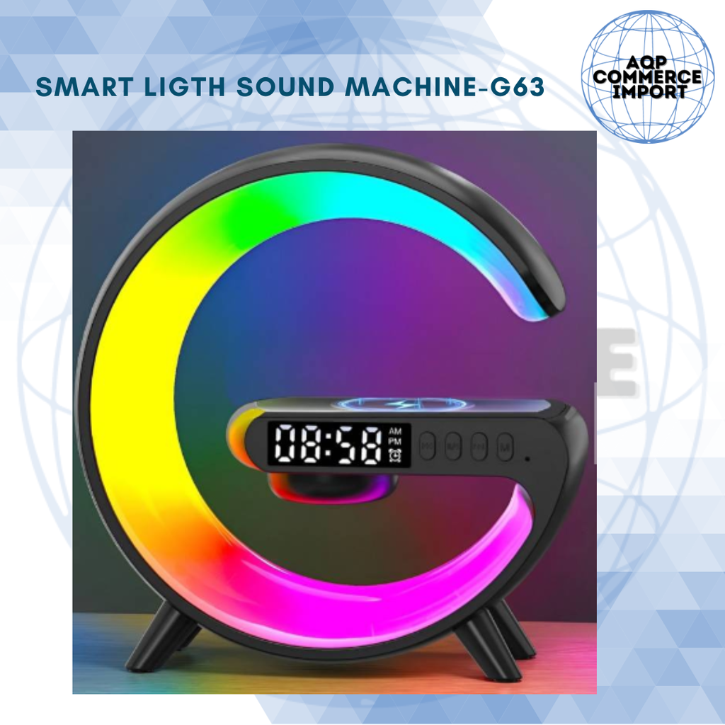 LÁMPARA-CARGADOR-PARLANTE-RELOJ Y ALARMA G63