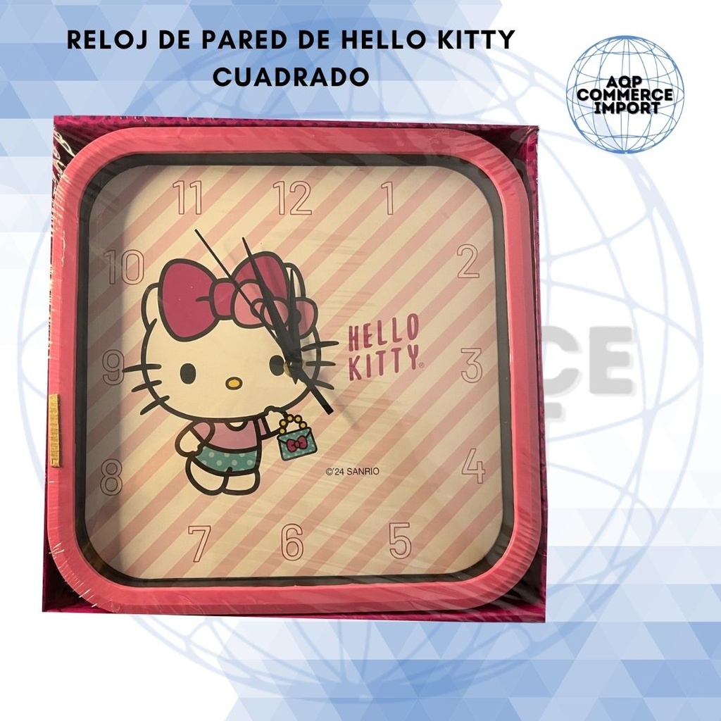 RELOJ CUADRICULAR HELLO KITTY (22x18,5x10cm)