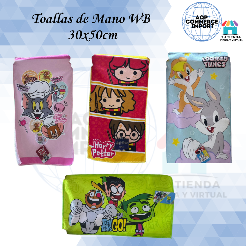 TOALLAS DE MANO WB 28cm x 50cm - LICENCIADO