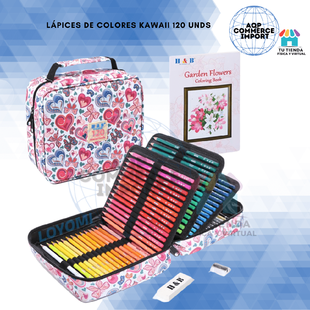 COLORES H&B - KAWAII - 120 LÁPICES DE COLOR