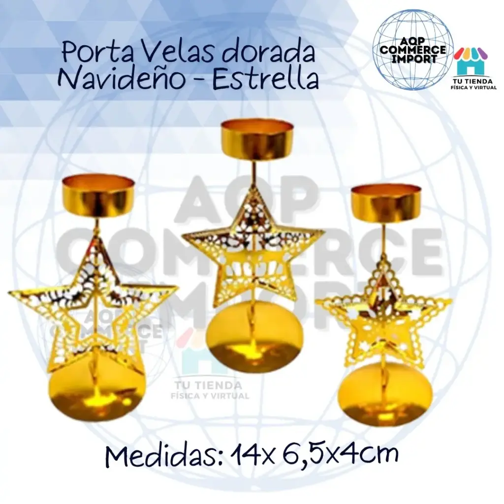 PORTA VELAS NAVIDEÑO - ESTRELLA 