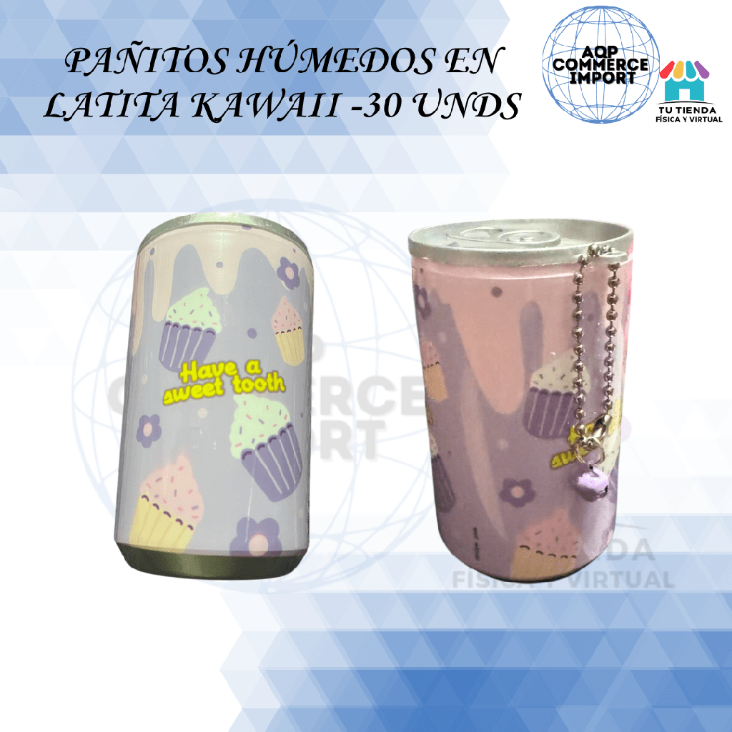 PAÑITOS HUMEDOS EN LATITA LLAVERO 30 UNDS