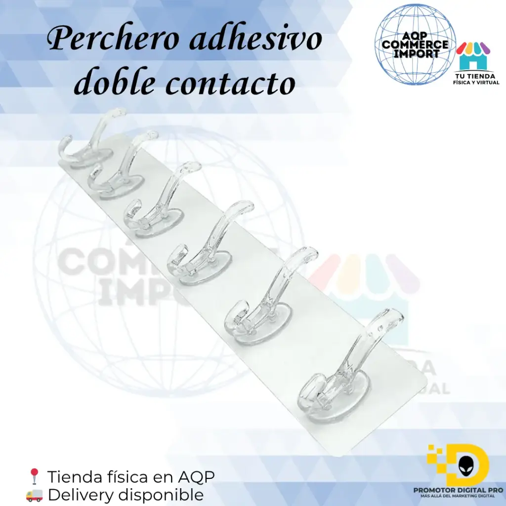 PERCHERO ADHESIVO DOBLE CONTACTO