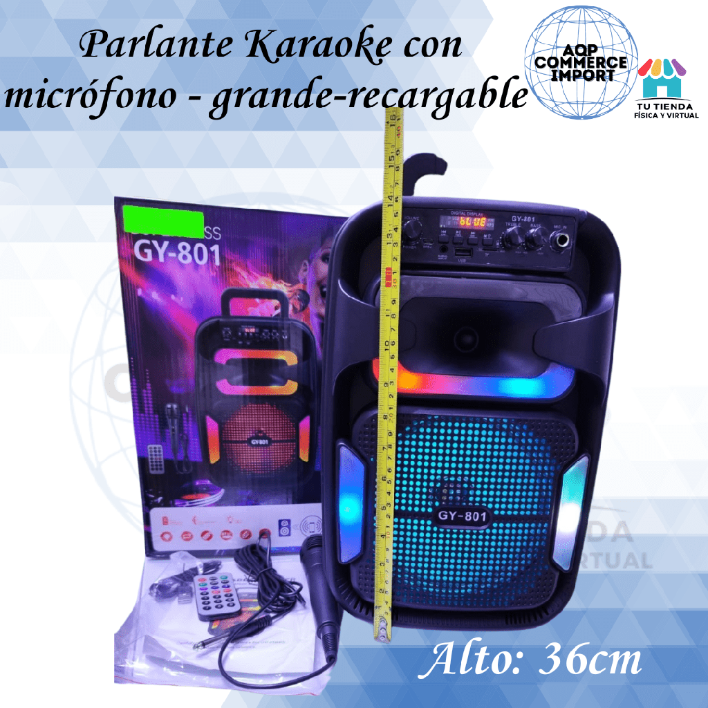 PARLANTE KARAOKE CON  MICRÓFONO GRANDE