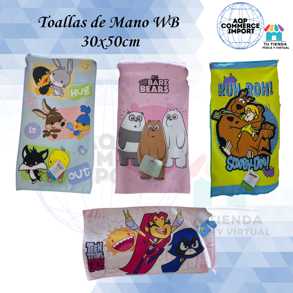 TOALLAS DE MANO WB 28cm x 50cm - LICENCIADO