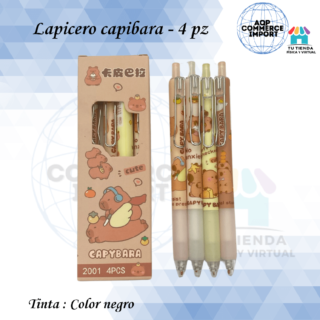LAPICERO CAPIBARA 4 PZAS