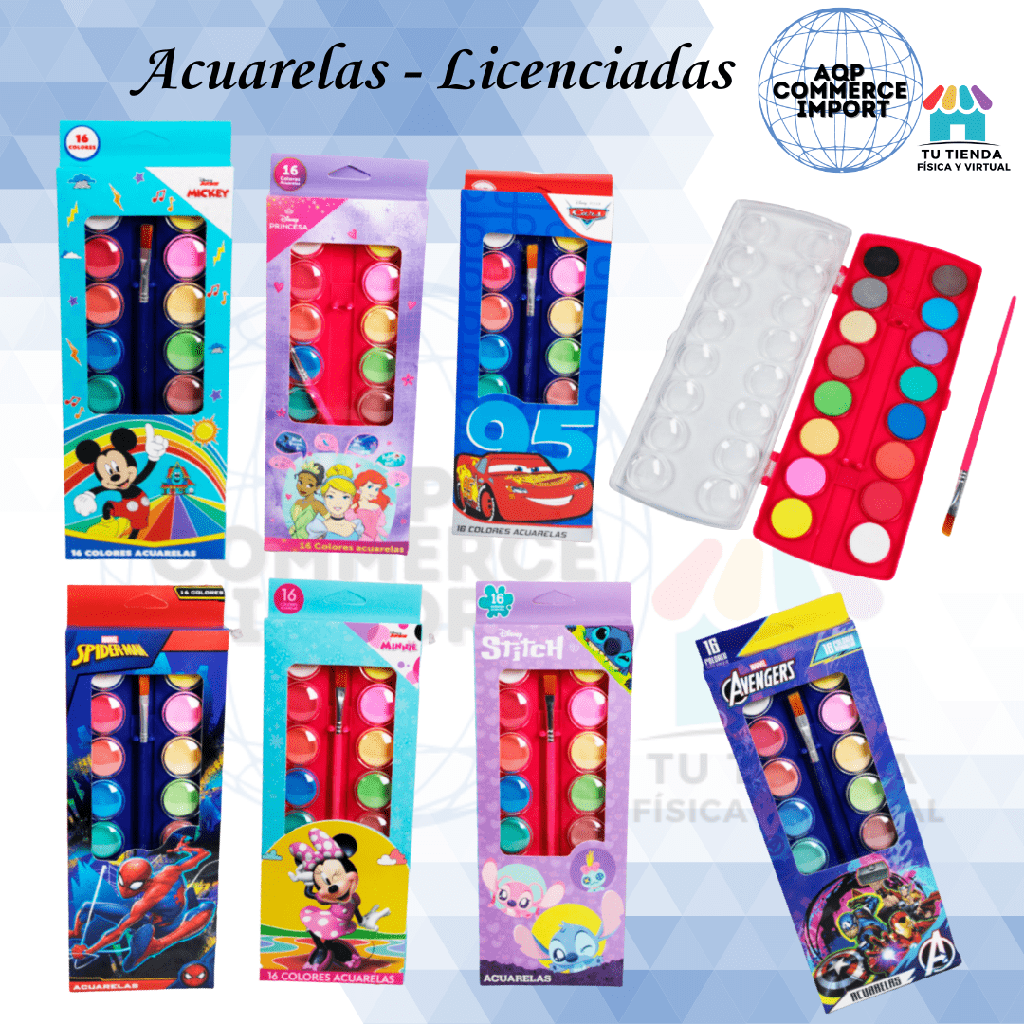 ACUARELAS DISNEY 16 COLORES