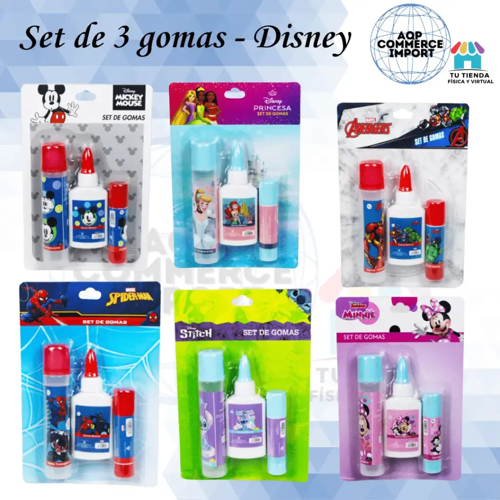 SET DE 3 GOMAS - DISNEY