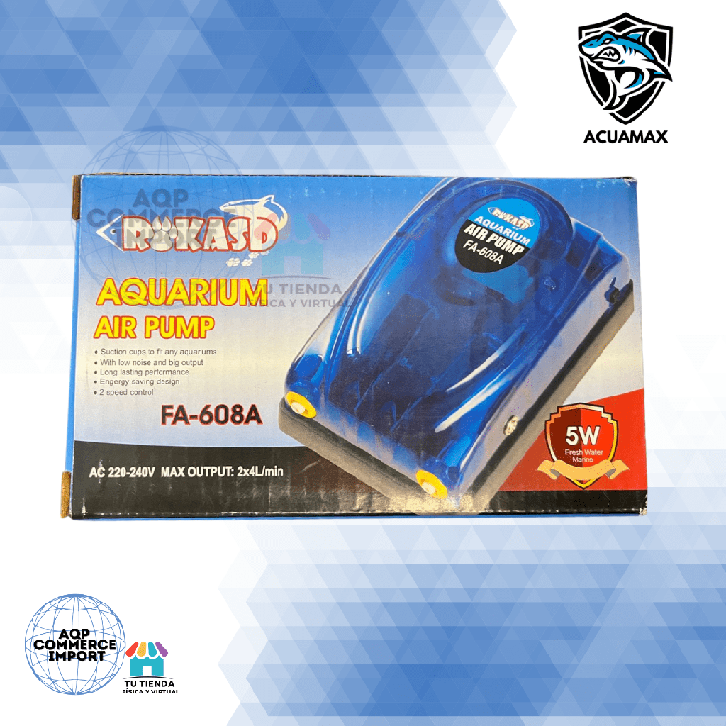 MOTOR DE AIRE DE DOS ENTRADAS ROKASD FA-608A -PECERAS