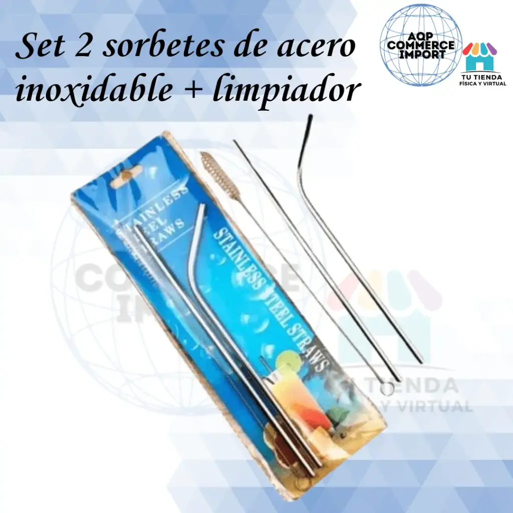 SET 2 SORBETES DE ACERO + LIMPIADOR