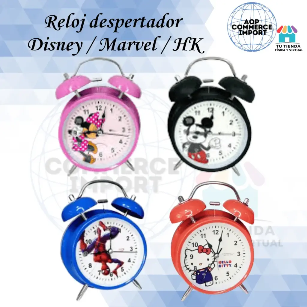 RELOJ DESPERTADOR DISNEY / MARVEL / HK
