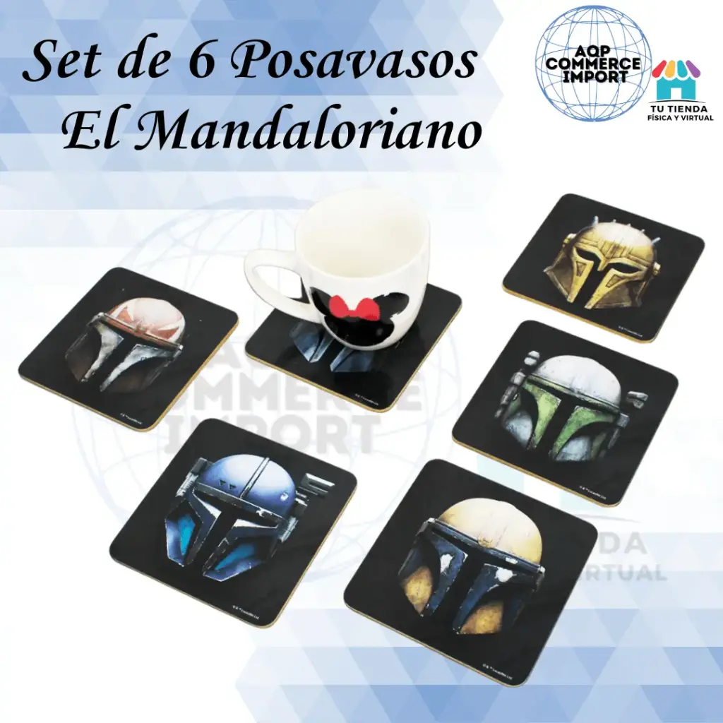 SET DE 6 POSAVASOS - EL MANDALORIANO 