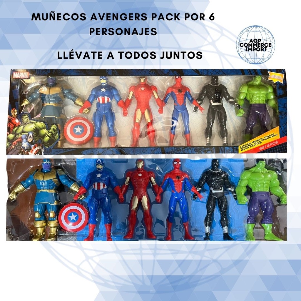 MUÑECOS AVENGERS PACK DE 6 PERSONAJES