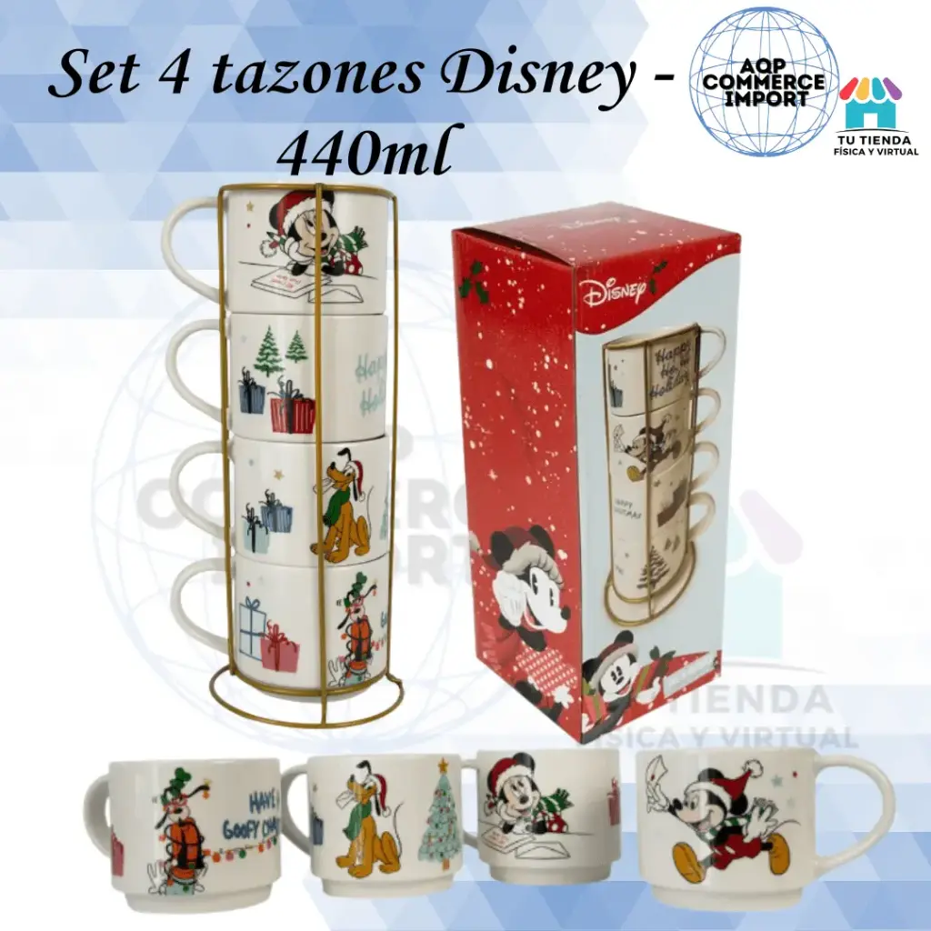 SET 4 TAZONES DISNEY - 440ml