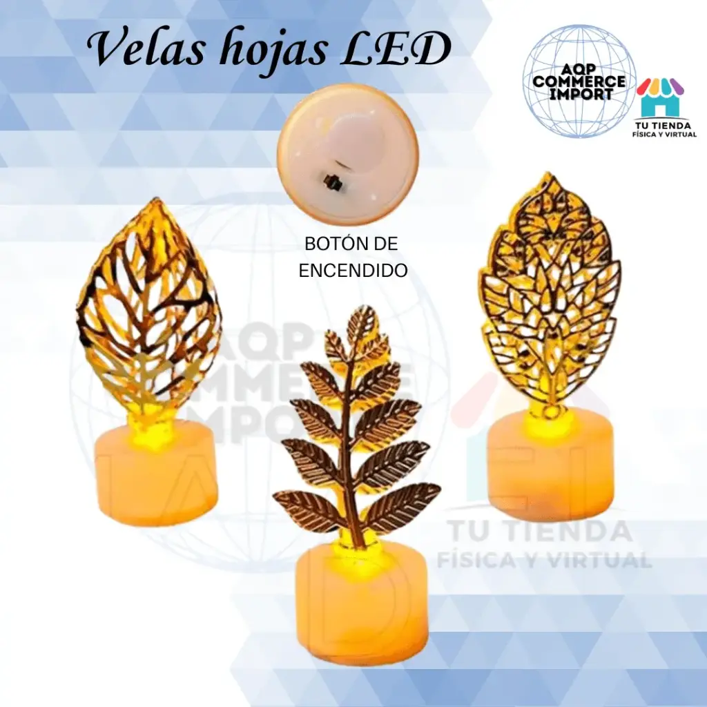 VELAS HOJAS LED