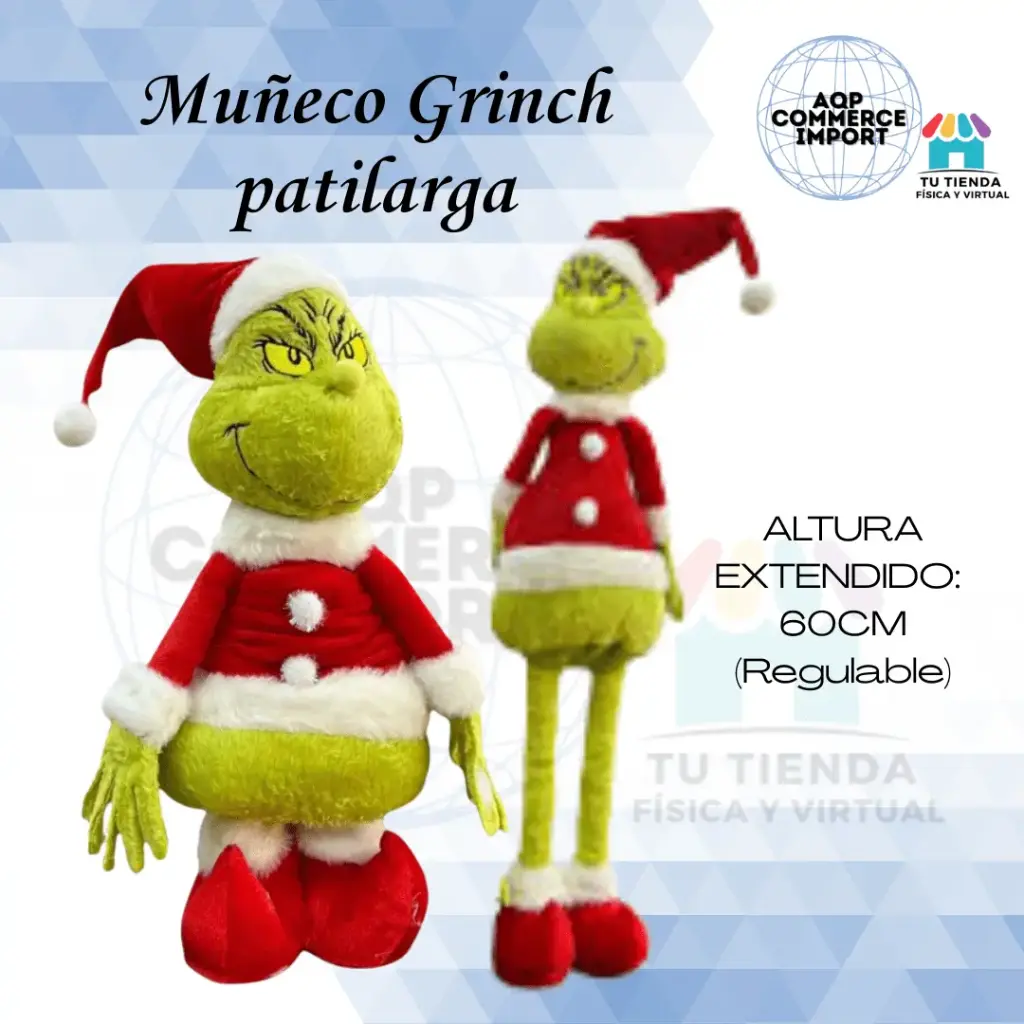 MUÑECO GRINCH PATILARGA - NAVIDAD