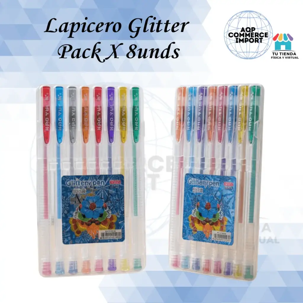 LAPICERO GLITTER PACK x 8UNDS