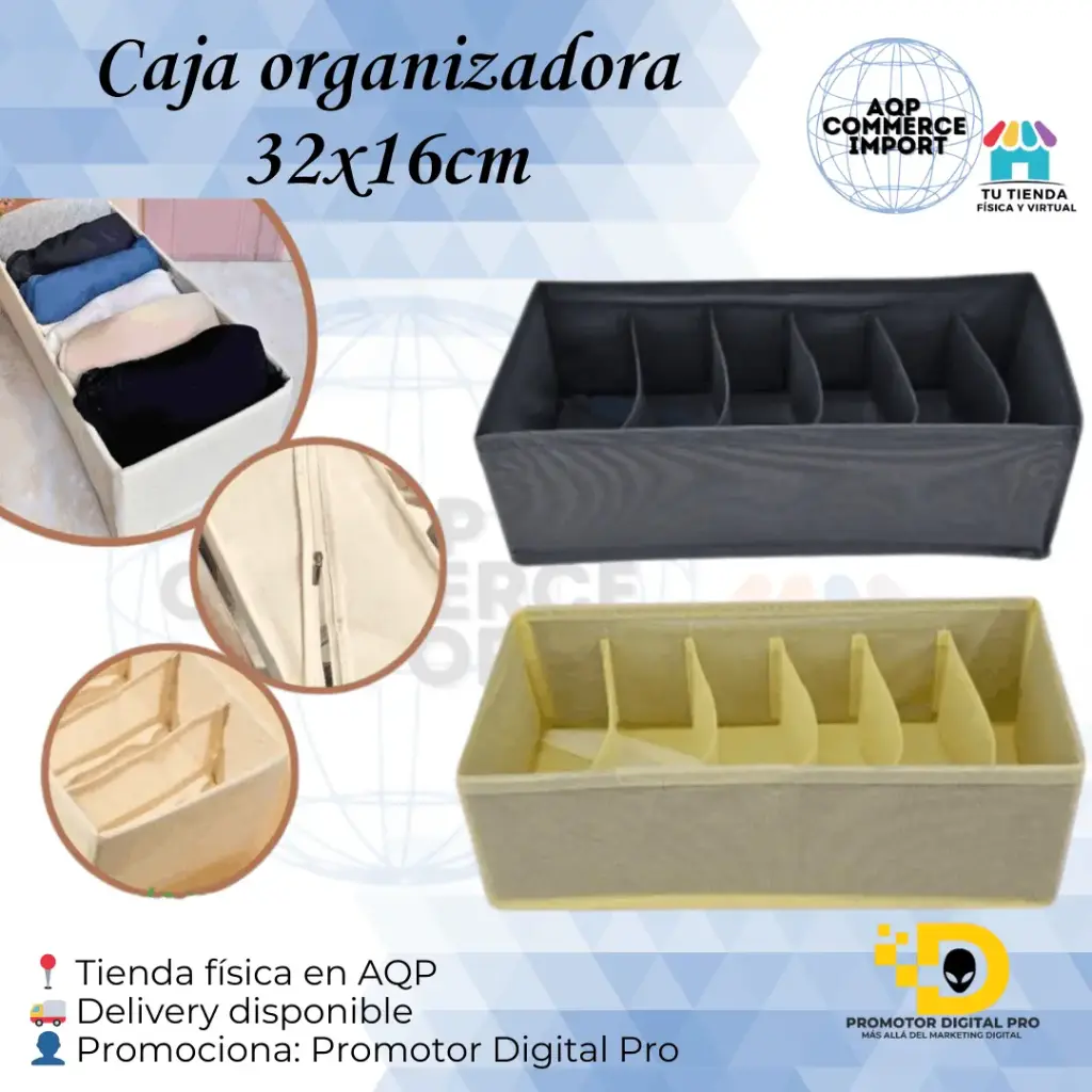 CAJA ORGANIZADORA 32x16CM (PLOMA)