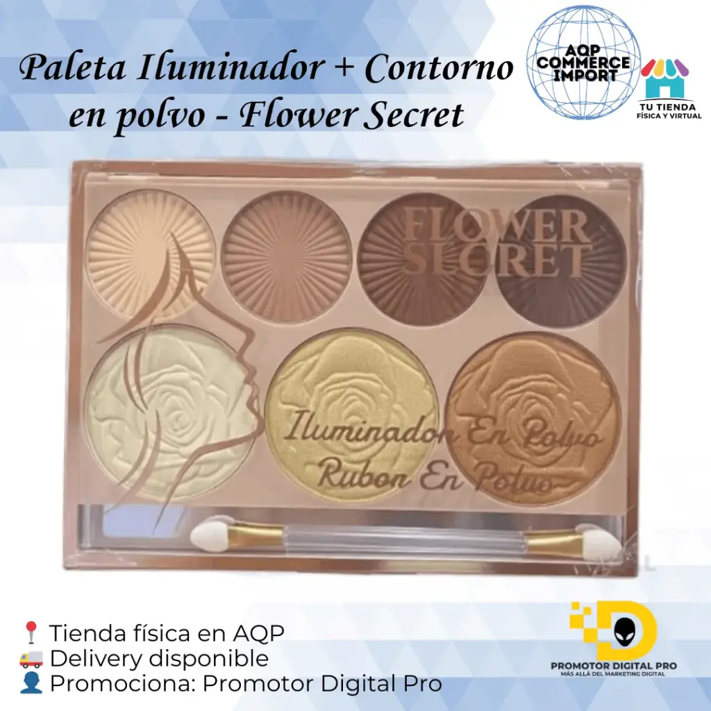 PALETA RUBOR/CONTORNO + ILUMINADOR - FLOWER SECRET