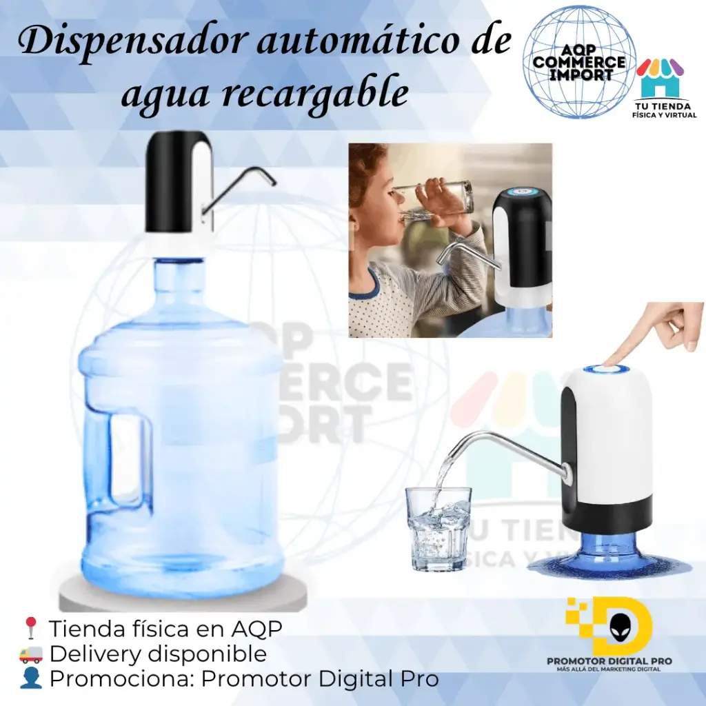 DISPENSADOR AUTOMÁTICO DE AGUA RECARGABLE