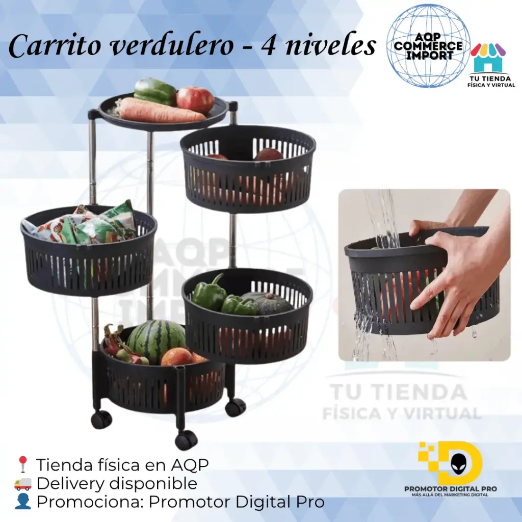 CARRITO VERDULERO - 4 NIVELES