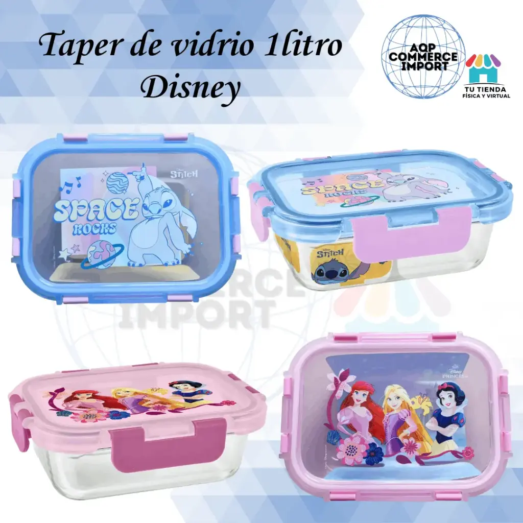 TAPER DE VIDRIO PYREX 1LITRO DISNEY