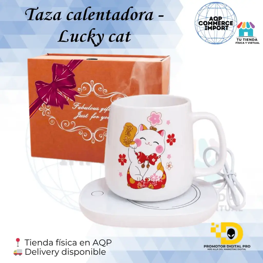 TAZA CALENTADORA - LUCKY CAT