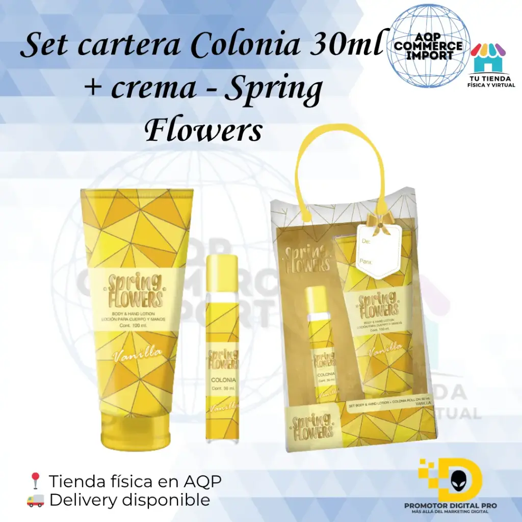 SET CARTERA COLONIA + CREMA 30ML - SPRING FLOWERS