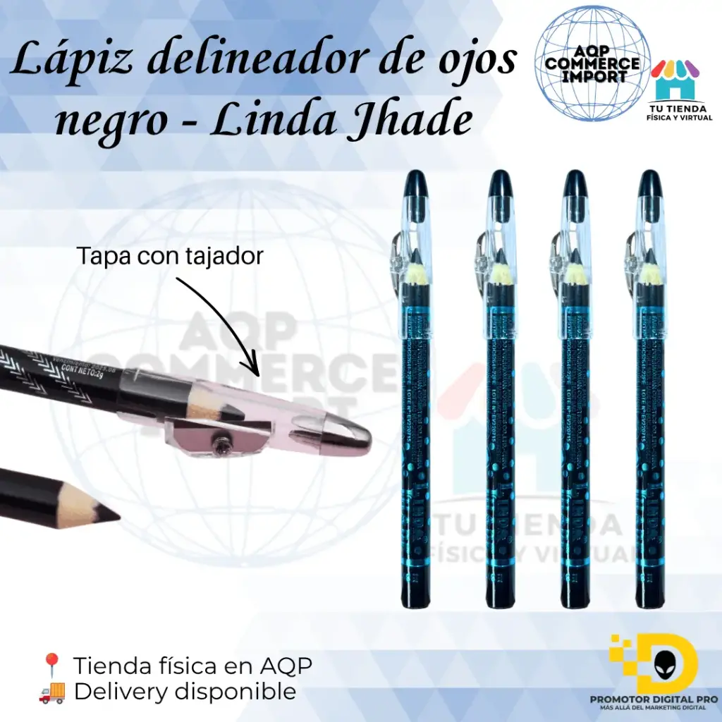 LÁPIZ DELINEADOR DE OJOS NEGRO - LINDA JHADE