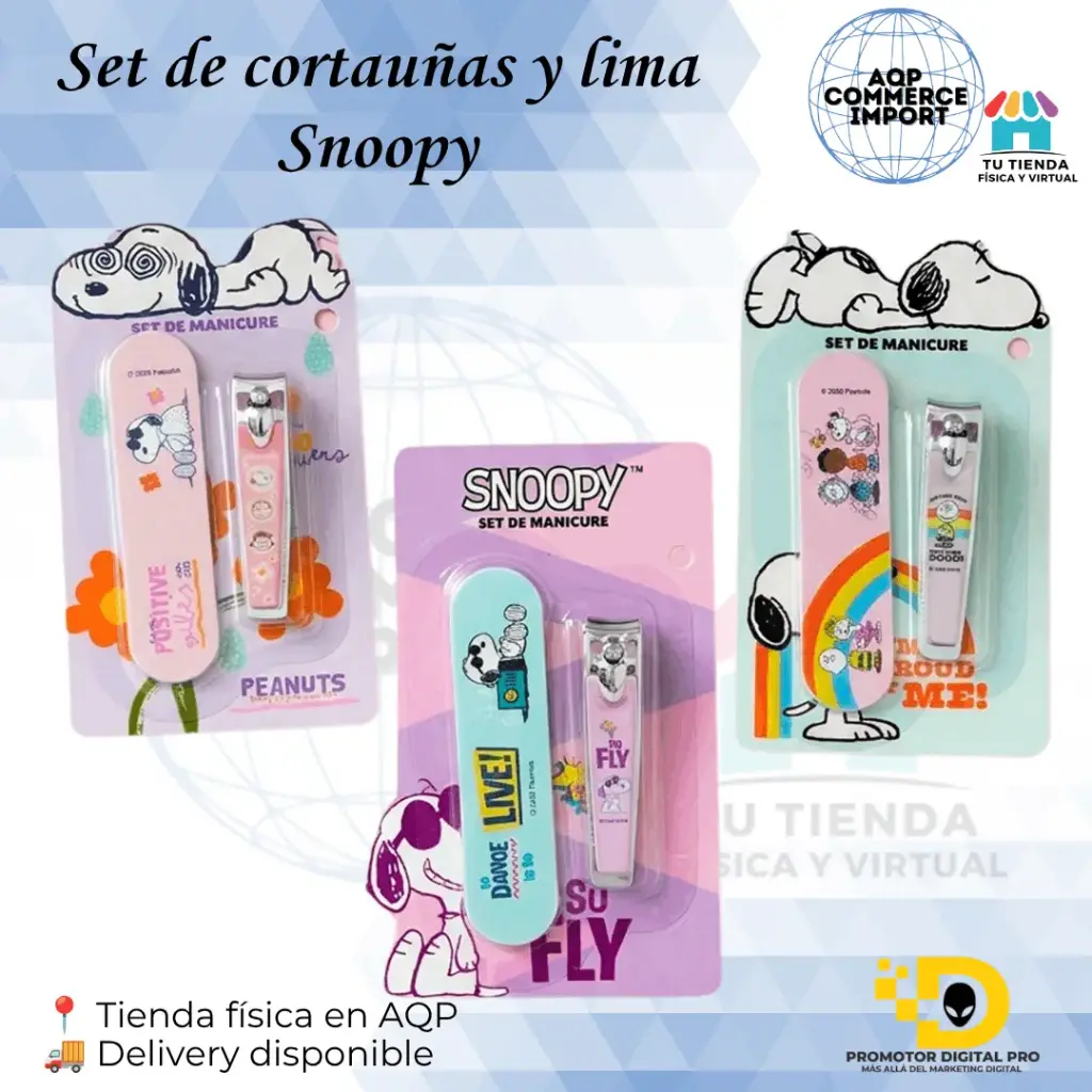 SET DE CORTAUÑAS Y LIMA SNOOPY