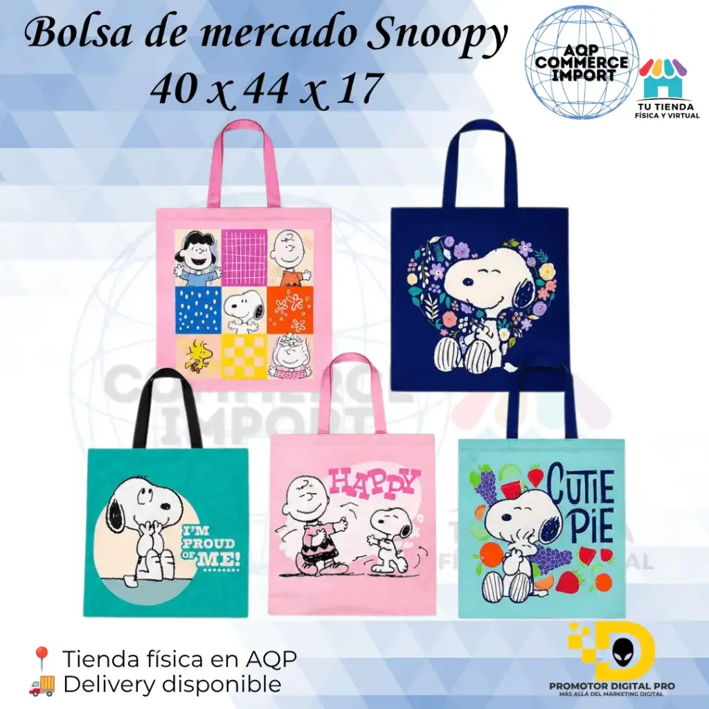 BOLSA DE MERCADO SNOOPY  40*44*17