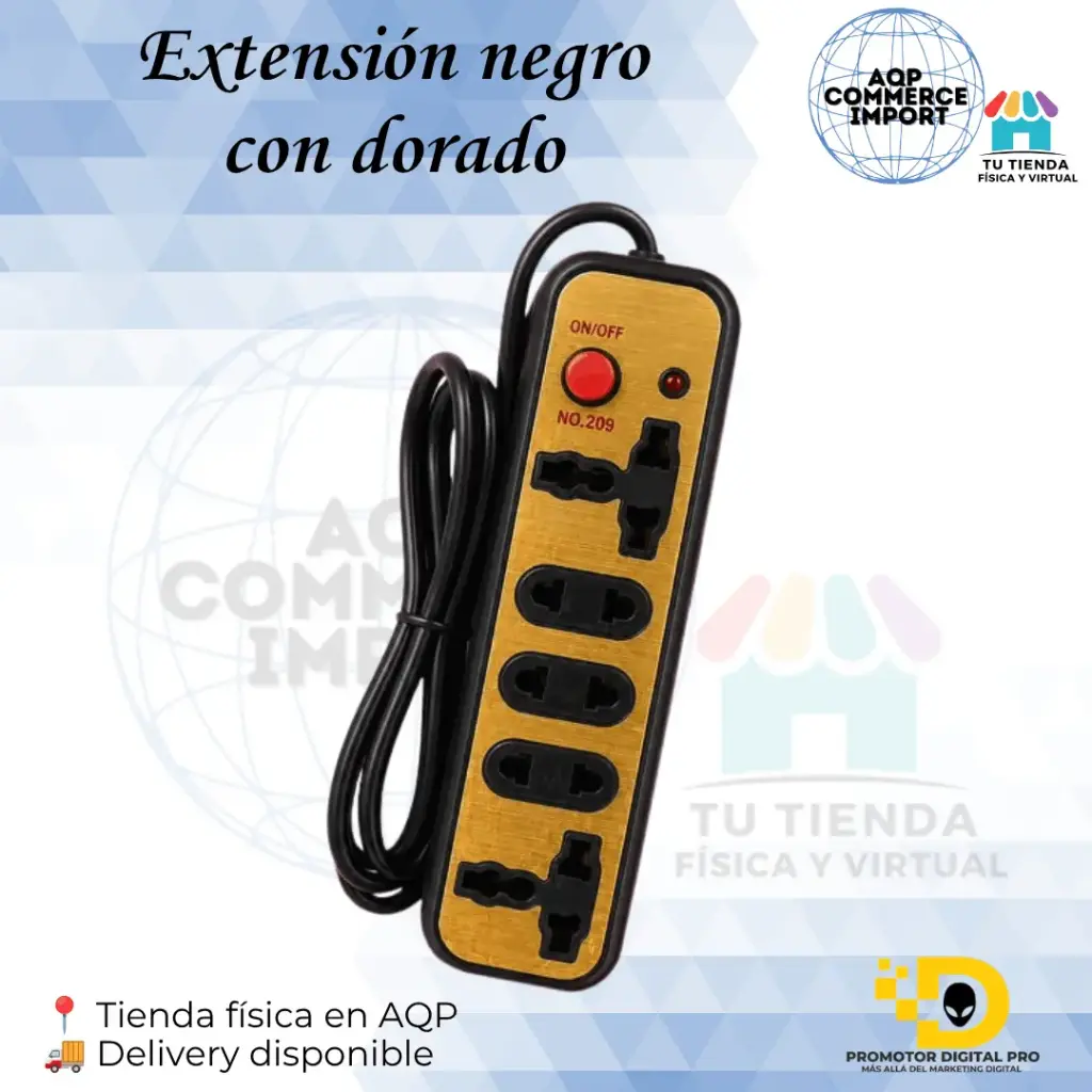 EXTENSIÓN NEGRO CON DORADO