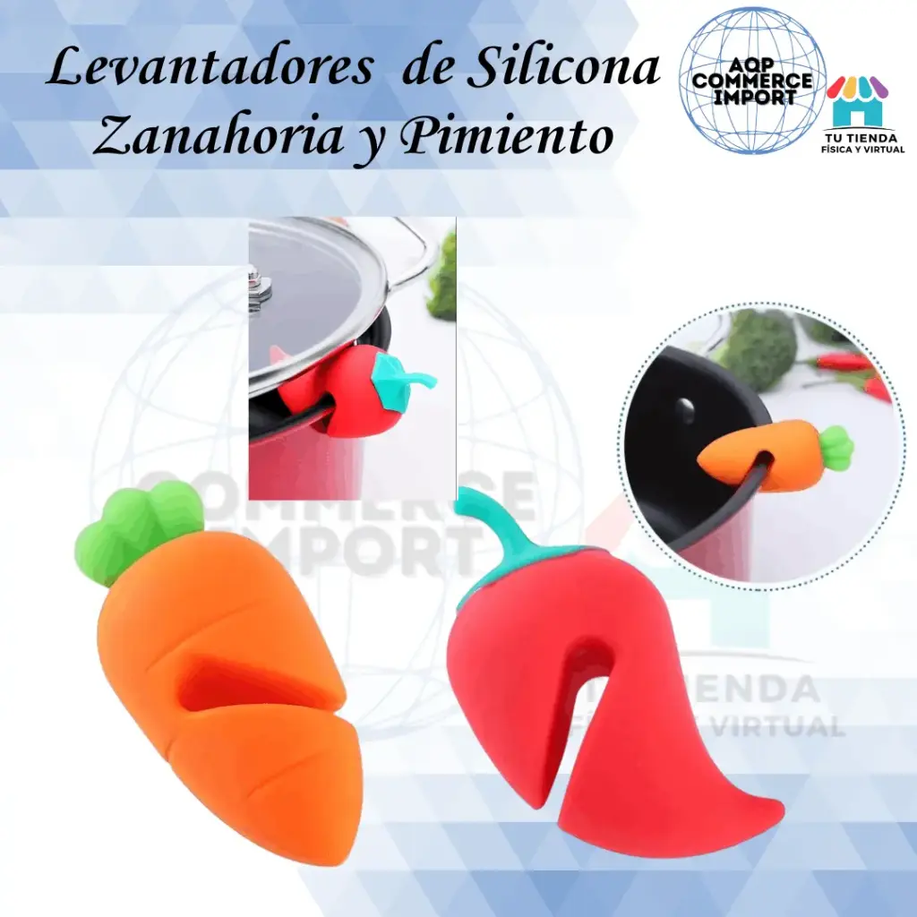 LEVANTADORES DE SILICONA ZANAHORIA Y PIMIENTO