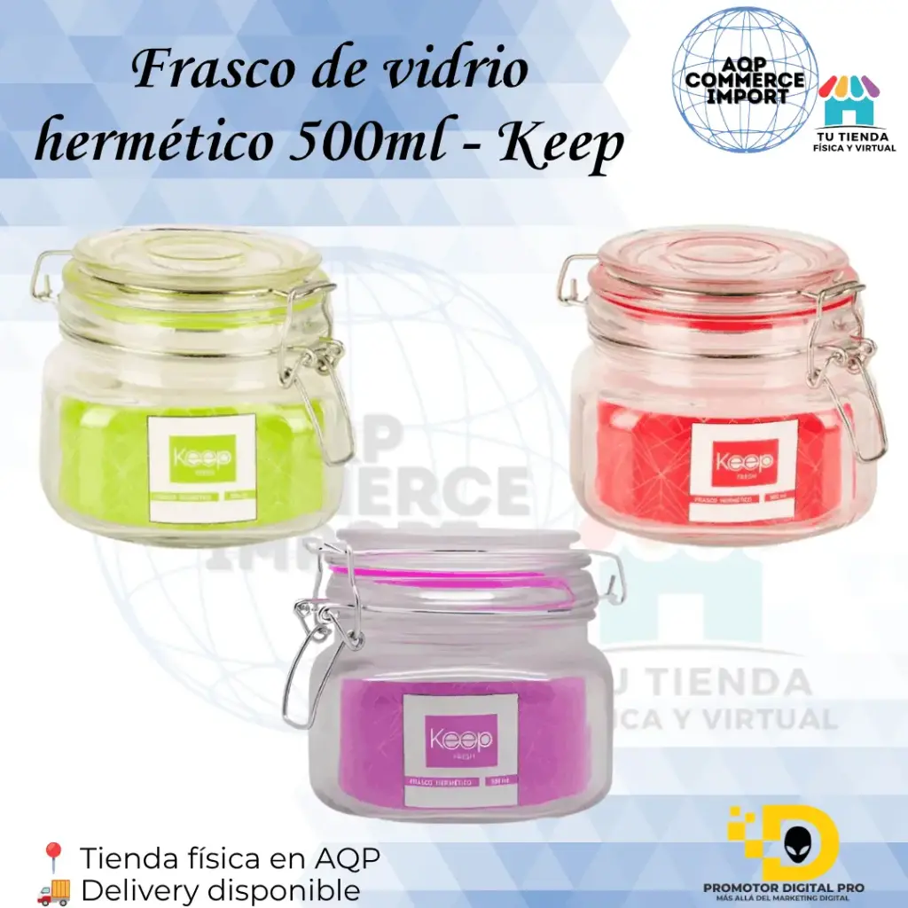 FRASCO DE VIDRIO HERMÉTICO 500ML - KEEP