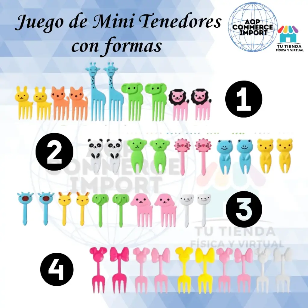 JUEGO DE MINI TENEDORES CON FORMAS