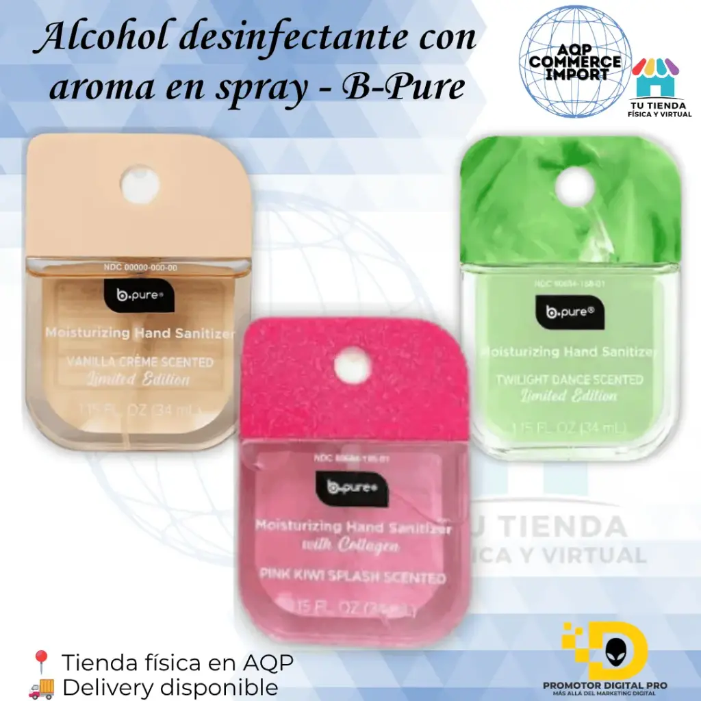 ALCOHOL DESINFECTANTE CON AROMA EN SPRAY - B-PURE