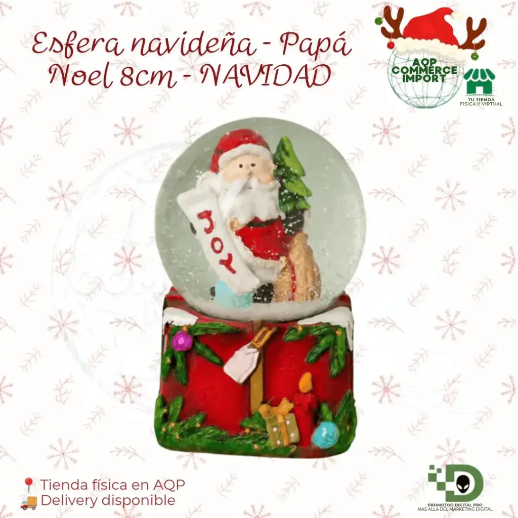 ESFERA NAVIDEÑA PAPÁ NOEL 8CM - NAVIDAD