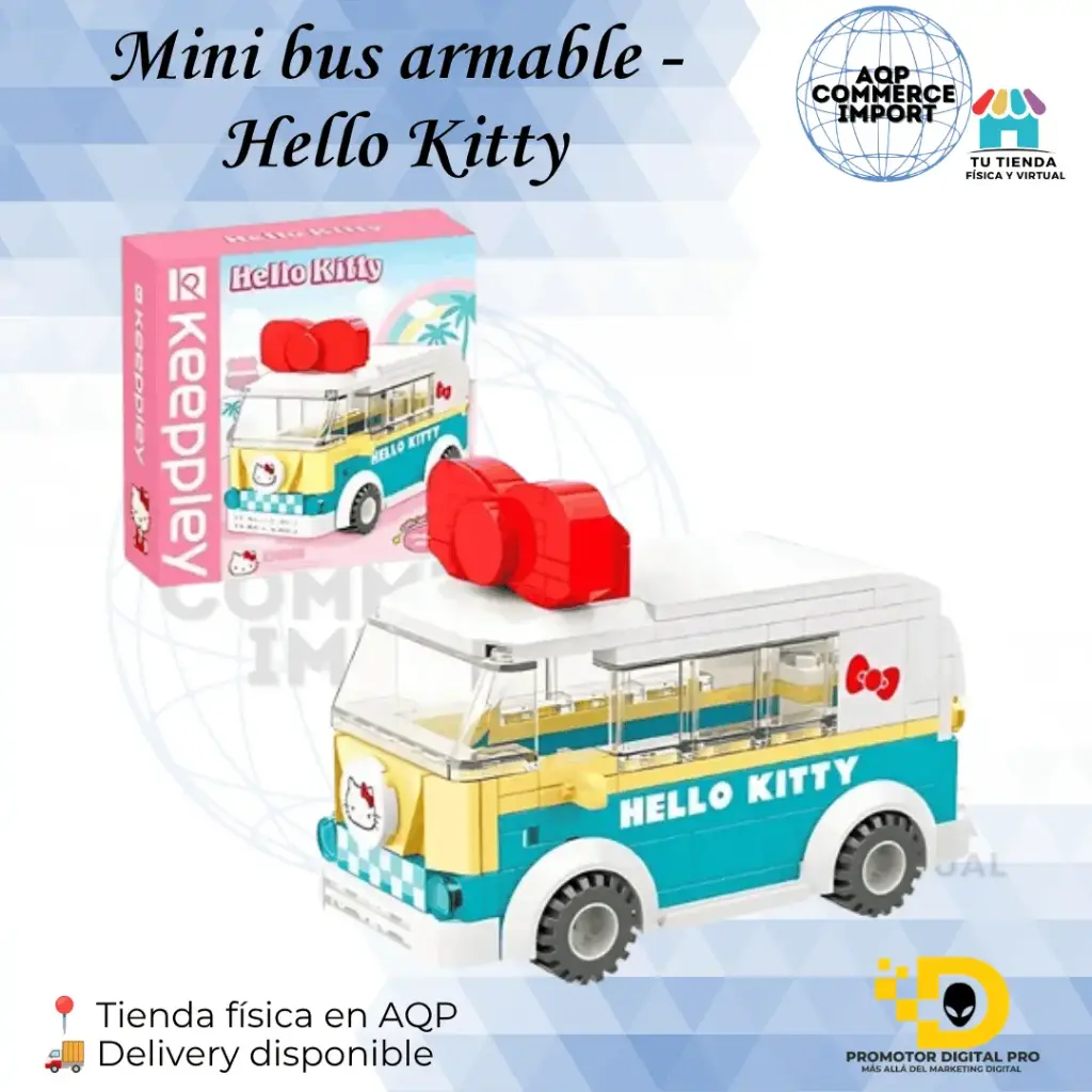 MINI BUS ARMABLE - HELLO KITTY (TIPO LEGO)