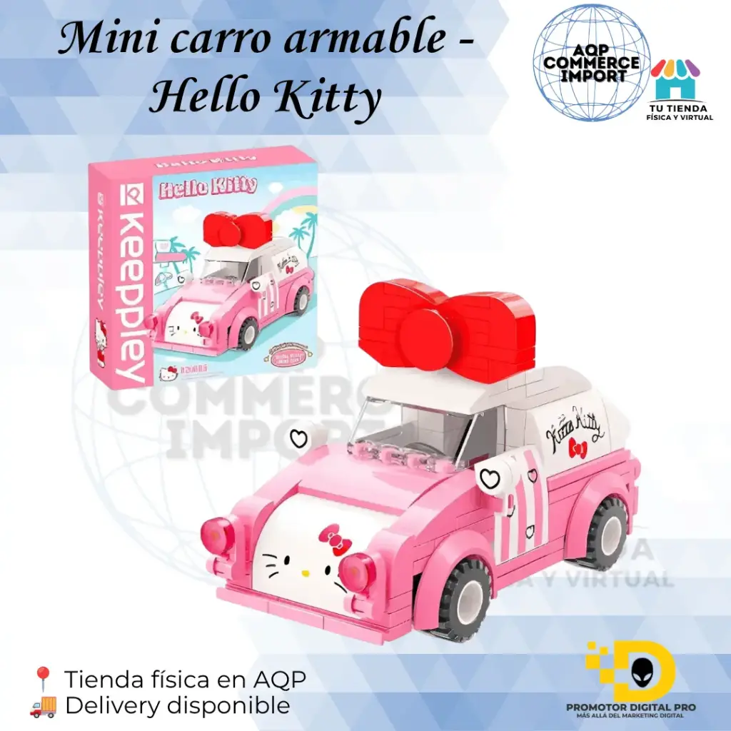 MINI CARRO ARMABLE - HELLO KITTY (TIPO LEGO)
