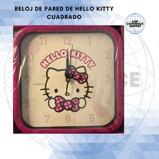 RELOJ CUADRICULAR HELLO KITTY (22x18,5x10cm)
