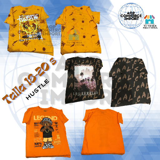 POLOS HUSTLE TALLA 18/20 - NIÑO- EQUIVALENTE S