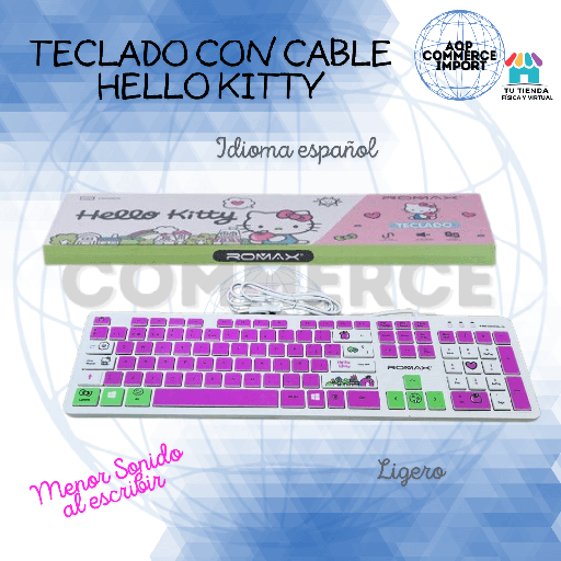 TECLADO CON CABLE HELLO KITTY
