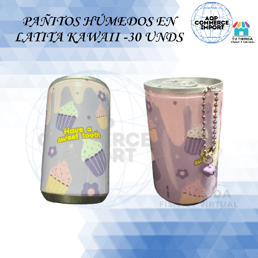 PAÑITOS HUMEDOS EN LATITA LLAVERO 30 UNDS