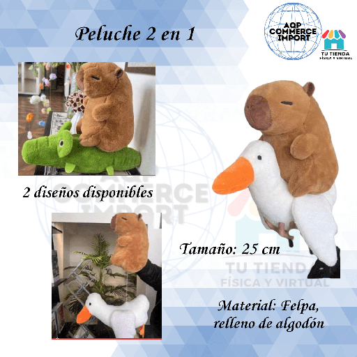 CAPIBARA PELUCHE 2 EN 1